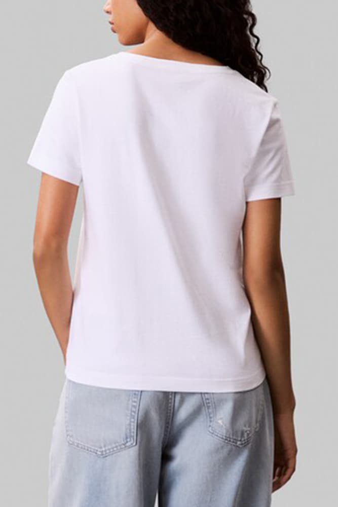 T-SHIRT CALVIN KLEIN ARCHIVE V NECK TEE WHITE CALVIN KLEIN