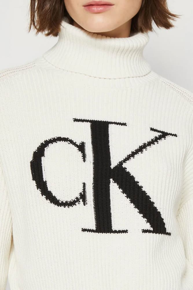 Γυναικείο Ζιβάγκο Πουλόβερ Εκρού Calvin Klein LV047D349G-101