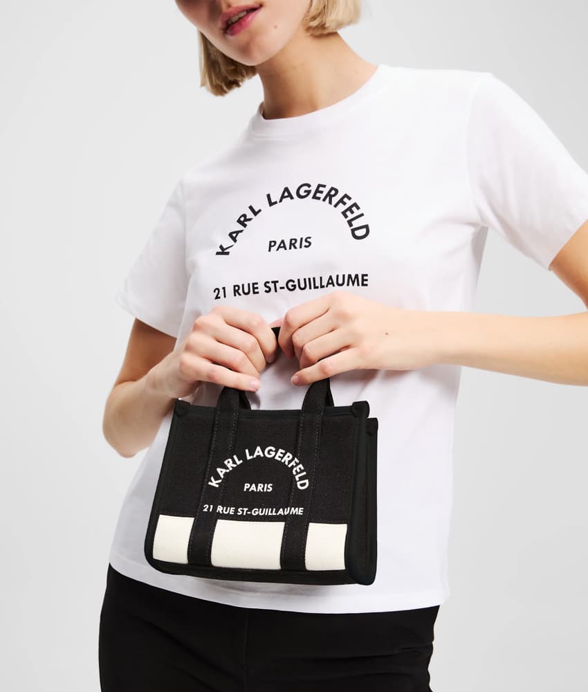 Γυναικεία K/Rsg Mini Tote Τσάντα Μαύρη Karl Lagerfeld A3W50027-1UG CANNOLI CREAM BL