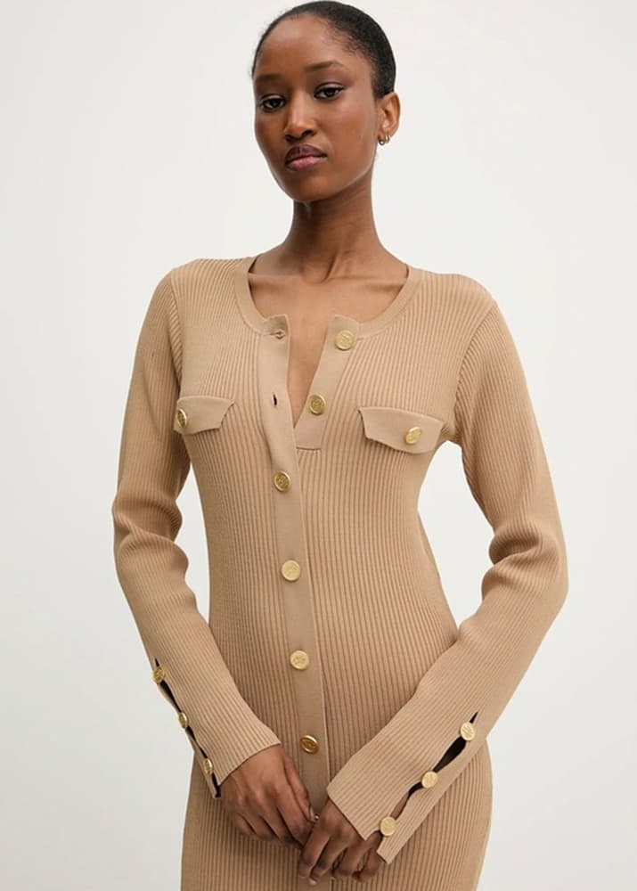 Γυναικείο Μακρυμάνικο Φόρεμα Μπεζ Karl Lagerfeld A3W13038-1LG NOUGAT