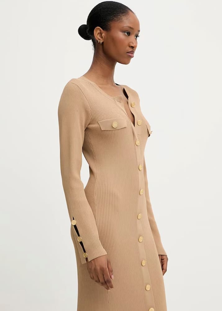 Γυναικείο Μακρυμάνικο Φόρεμα Μπεζ Karl Lagerfeld A3W13038-1LG NOUGAT