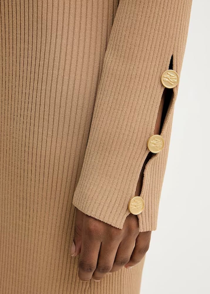 Γυναικείο Μακρυμάνικο Φόρεμα Μπεζ Karl Lagerfeld A3W13038-1LG NOUGAT