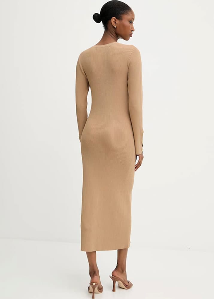 Γυναικείο Μακρυμάνικο Φόρεμα Μπεζ Karl Lagerfeld A3W13038-1LG NOUGAT
