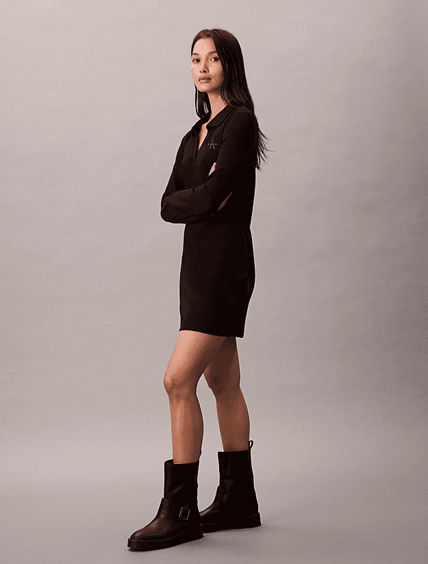 Γυναικείο Polo Φόρεμα Μαύρο Calvin Klein LV047D214G-UB1