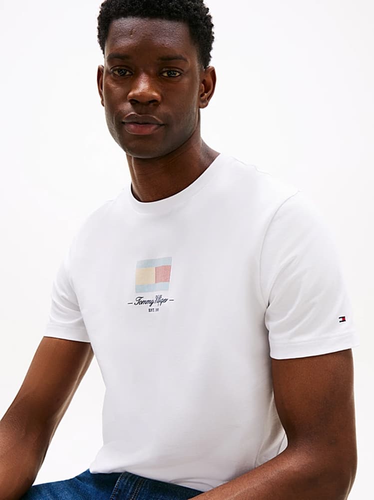 Ανδρικό T-shirt Λευκό Tommy Hilfiger MW0MW39349-YBR