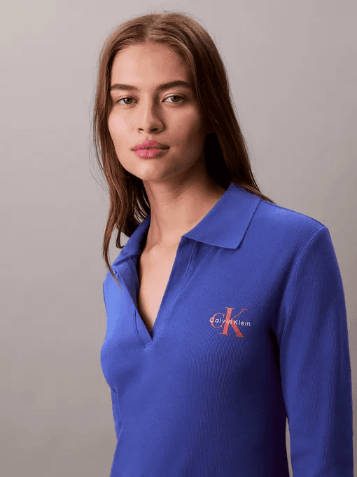 Γυναικείο Polo Φόρεμα Μπλε Calvin Klein LV047D214G-WFO