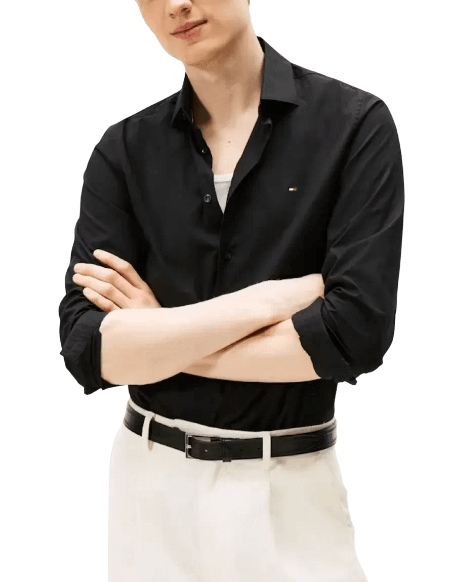 Ανδρικό Πουκάμισο Μαύρο Tommy Hilfiger MW0MW38347-BDS