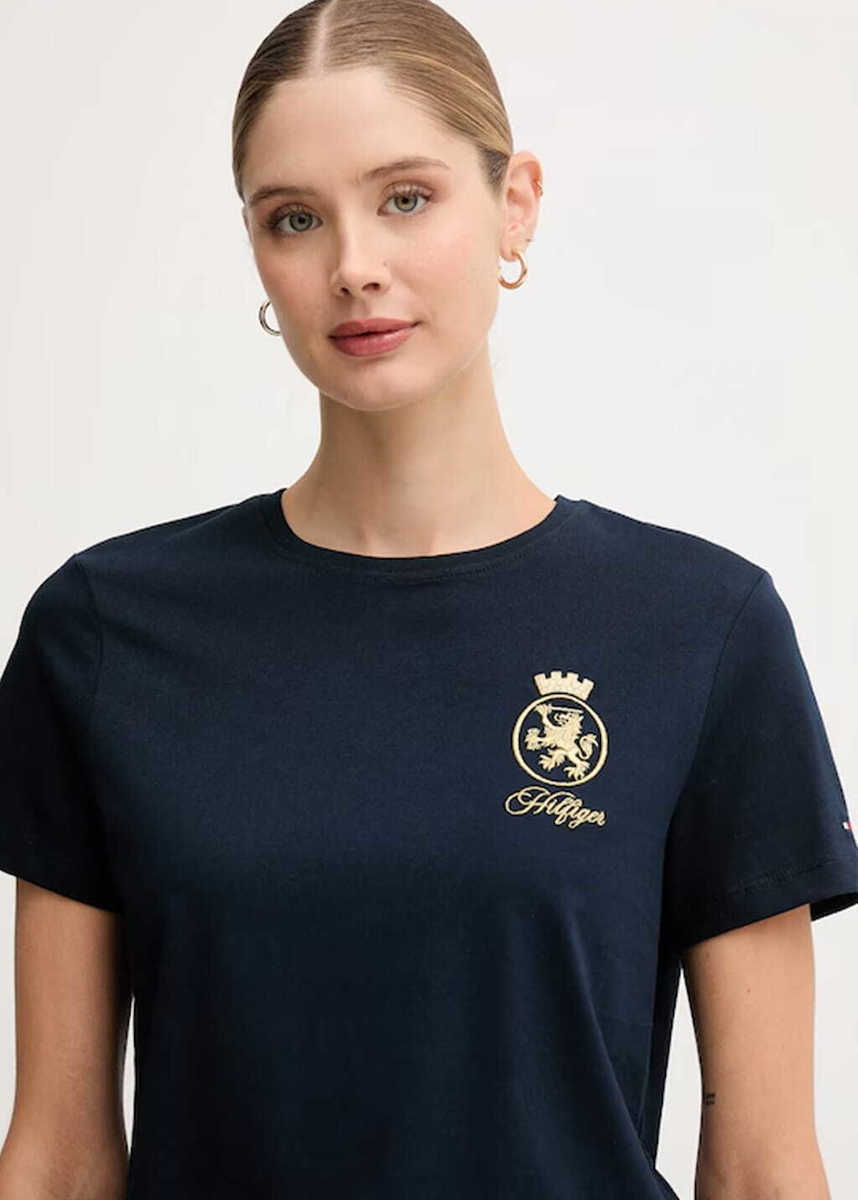 Γυναικείο TH Crest T-shirt Navy Μπλε Tommy Hilfiger WW0WW46153-C1G