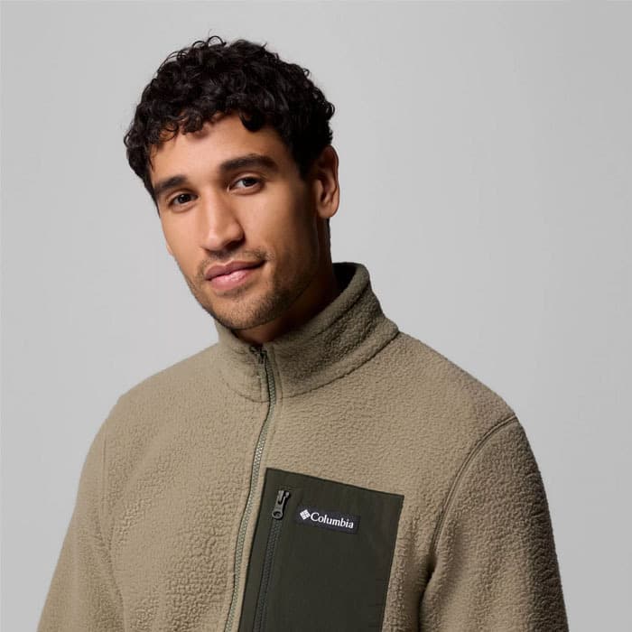 Ανδρική Jasper Ridge Pebbled Fleece Ζακέτα Λαδί Columbia 2142421-397