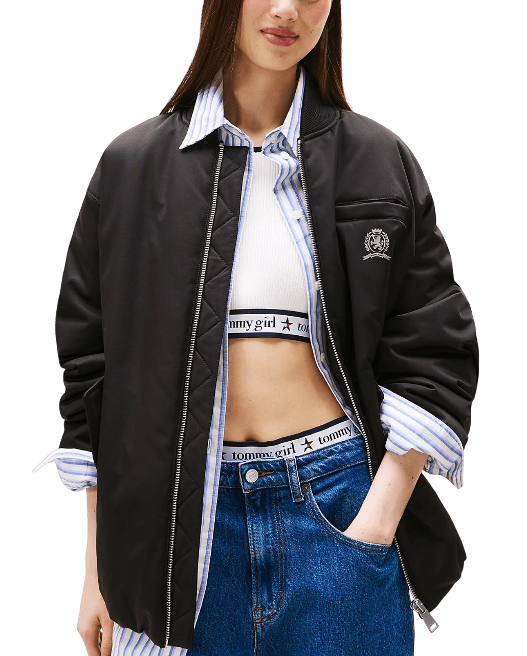 Γυναικείο Bomber Μπουφάν Μαύρο Tommy Jeans DW0DW21629-BDS