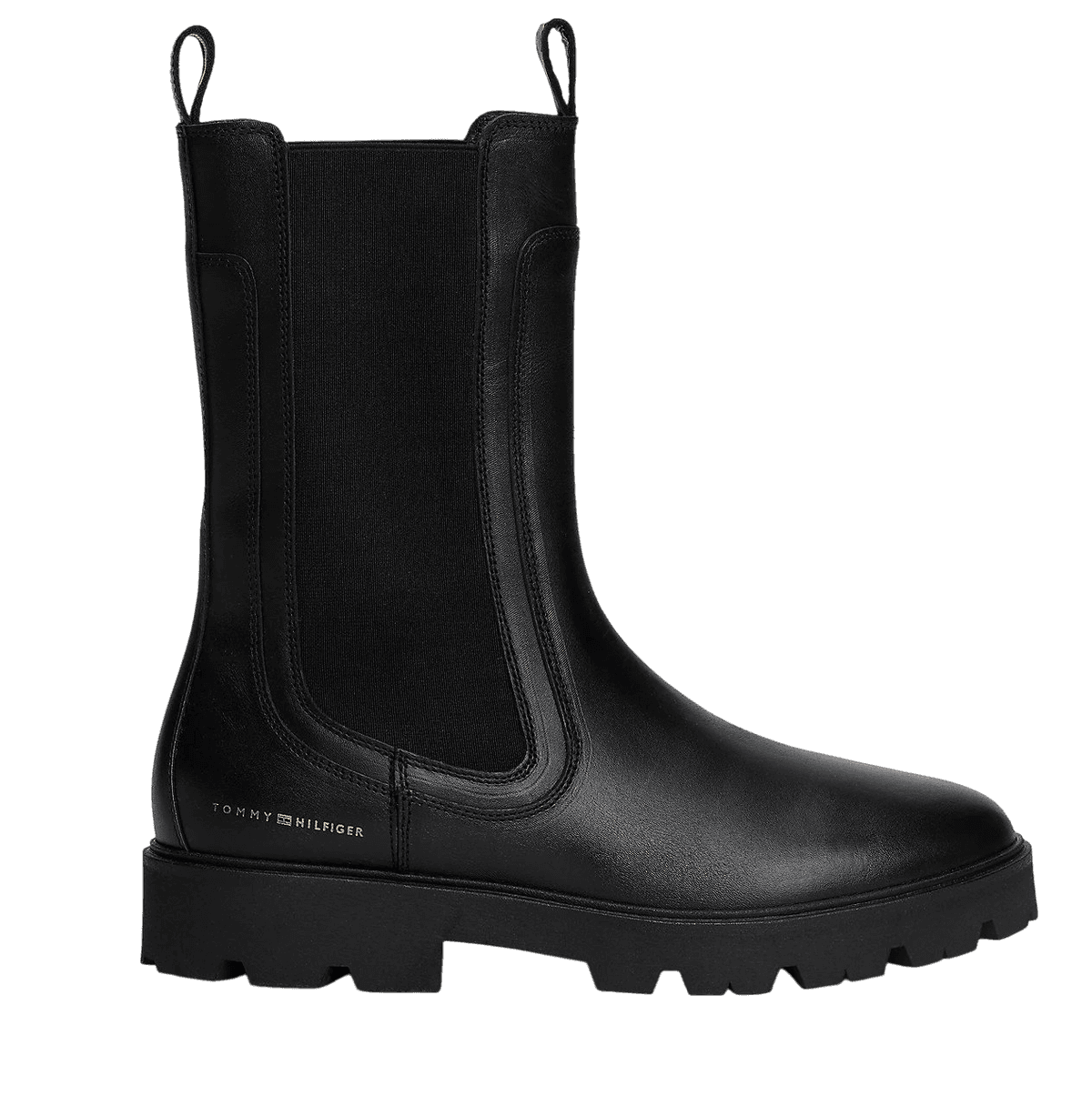 Γυναικεία Δερμάτινα Μποτάκια Μαύρα Tommy Hilfiger FW0FW08770-BDS