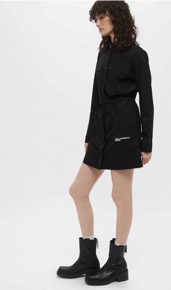 Γυναικείο Utility Φόρεμα-Πουκαμίσα Μαύρο Karl Lagerfeld Jeans A3W13018-999 BLACK