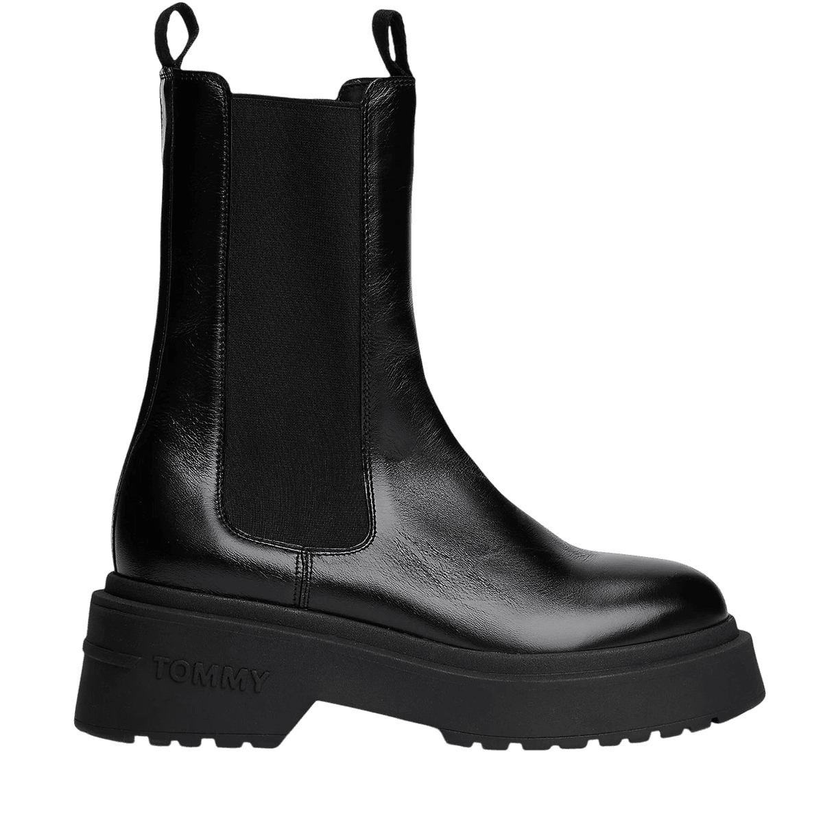 Γυναικεία Δερμάτινα Chelsea Μποτάκια Μαύρα Tommy Jeans EN0EN02888-BDS