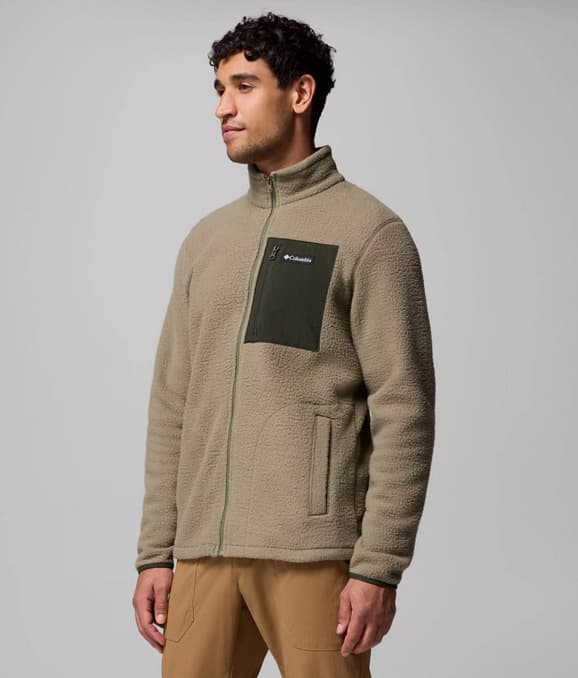 Ανδρική Jasper Ridge Pebbled Fleece Ζακέτα Λαδί Columbia 2142421-397