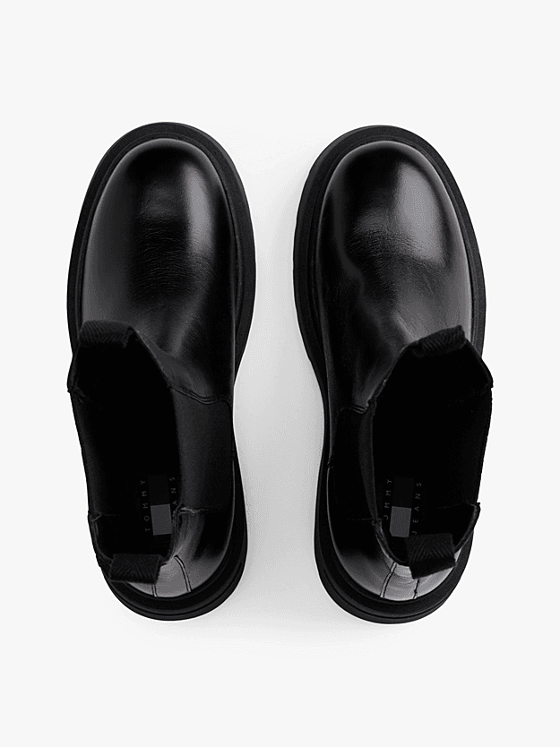 Γυναικεία Δερμάτινα Chelsea Μποτάκια Μαύρα Tommy Jeans EN0EN02888-BDS