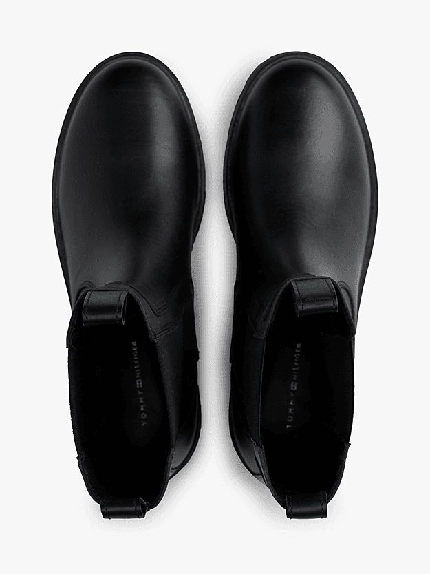 Γυναικεία Δερμάτινα Μποτάκια Μαύρα Tommy Hilfiger FW0FW08770-BDS