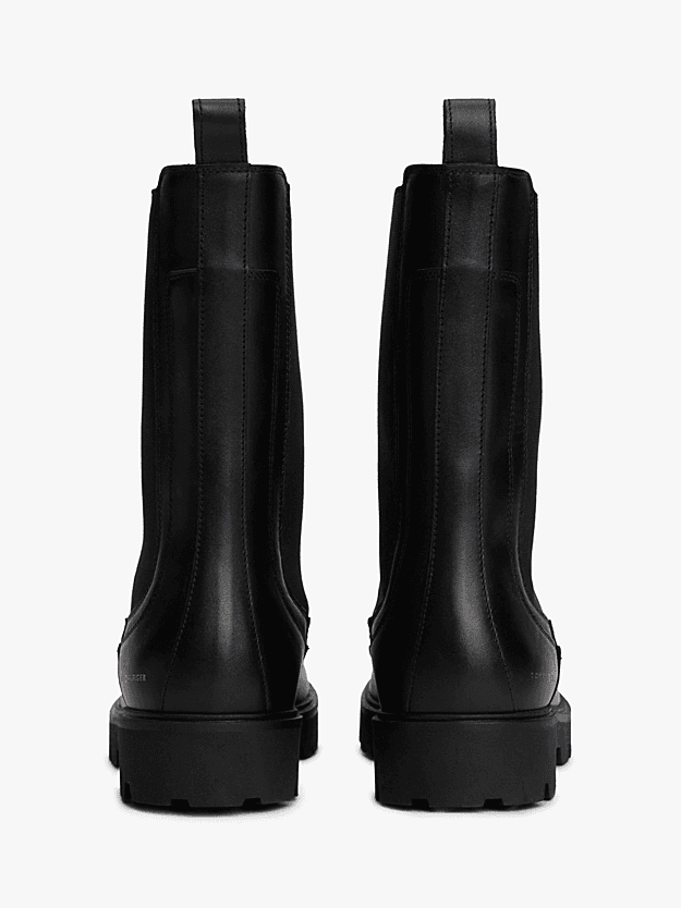 Γυναικεία Δερμάτινα Μποτάκια Μαύρα Tommy Hilfiger FW0FW08770-BDS