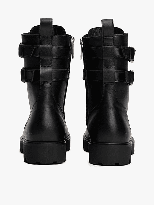 Γυναικείες Δερμάτινες Μπότες Μαύρες Tommy Hilfiger FW0FW08986-BDS