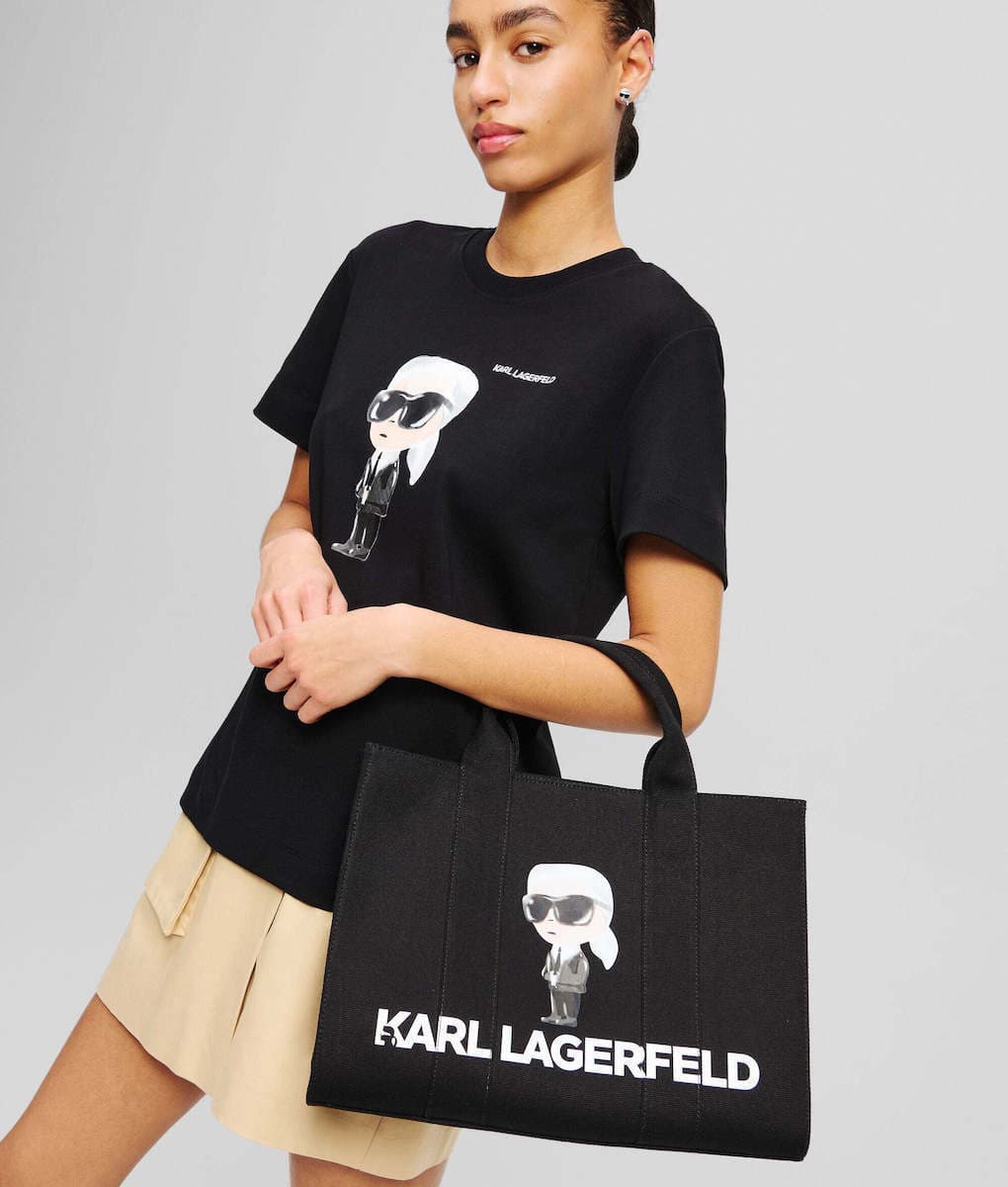 Γυναικεία Ikon Karl Square Tote Τσάντα Μαύρη Karl Lagerfeld A2W50047-999 BLACK