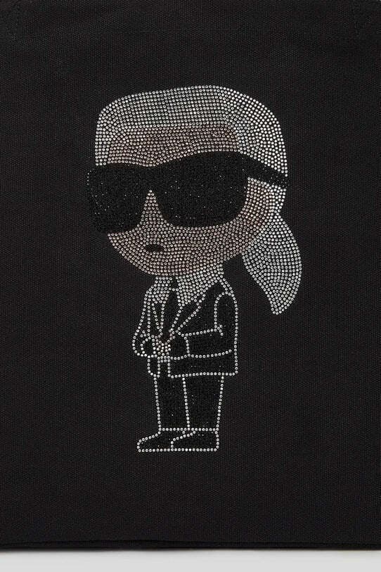 Γυναικεία Ikon Rhinestone Shopper Τσάντα Μαύρη Karl Lagerfeld A3W50016-999 BLACK