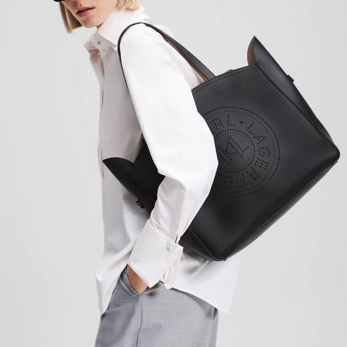 Γυναικεία Δερμάτινη K/Circle Tote Τσάντα Μαύρη Karl Lagerfeld A3W30043-999 BLACK