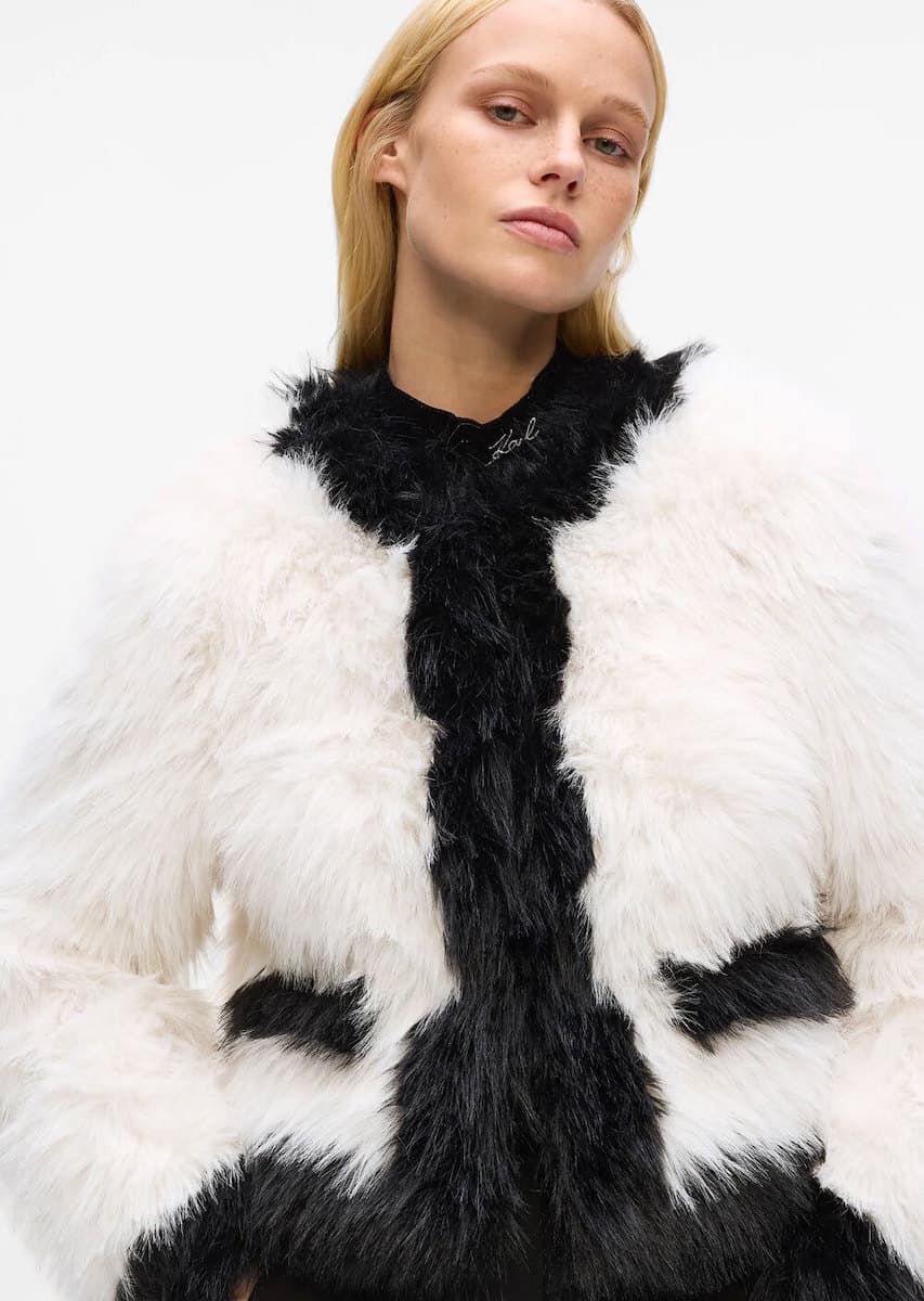 Γυναικεία Οικολογική Γούνα Λευκή Karl Lagerfeld A4W15051-101 WHITE/BLACK