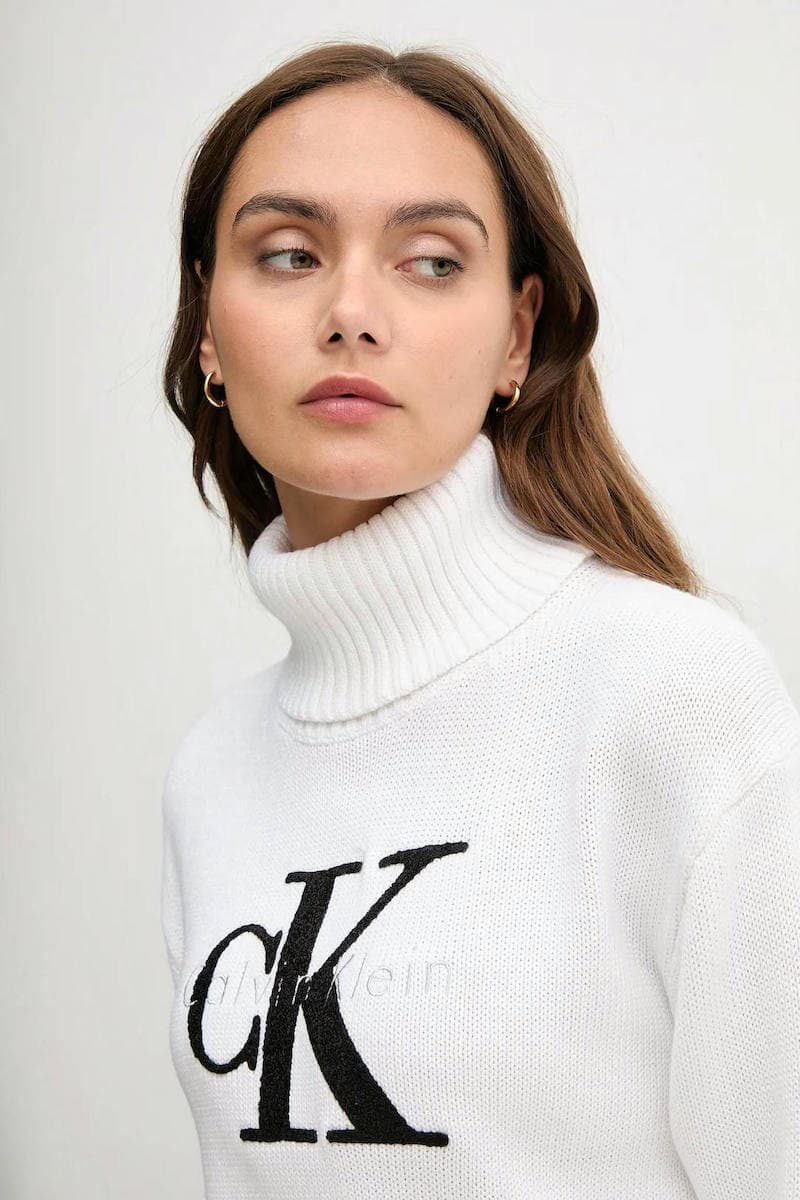Γυναικείο Πουλόβερ Ζιβάγκο Λευκό Calvin Klein LV047D354G-YAA