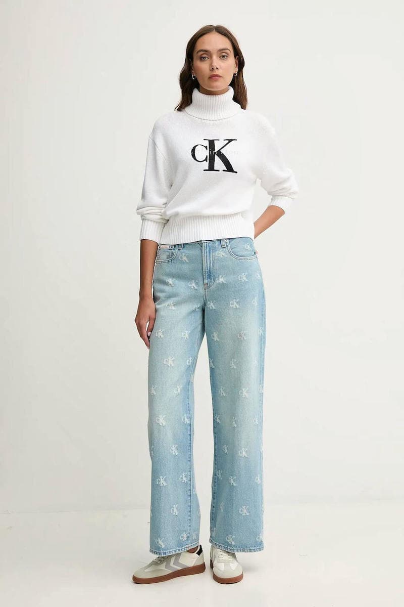 Γυναικείο Πουλόβερ Ζιβάγκο Λευκό Calvin Klein LV047D354G-YAA