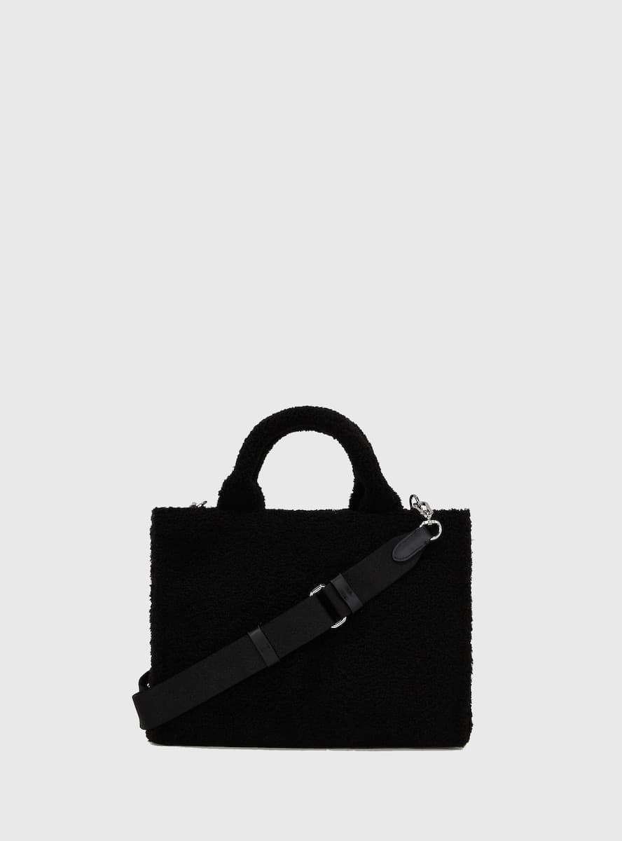 Γυναικεία K/Rsg Md Square Tote Shearling Τσάντα Μαύρη Karl Lagerfeld A4W50013-999 BLACK