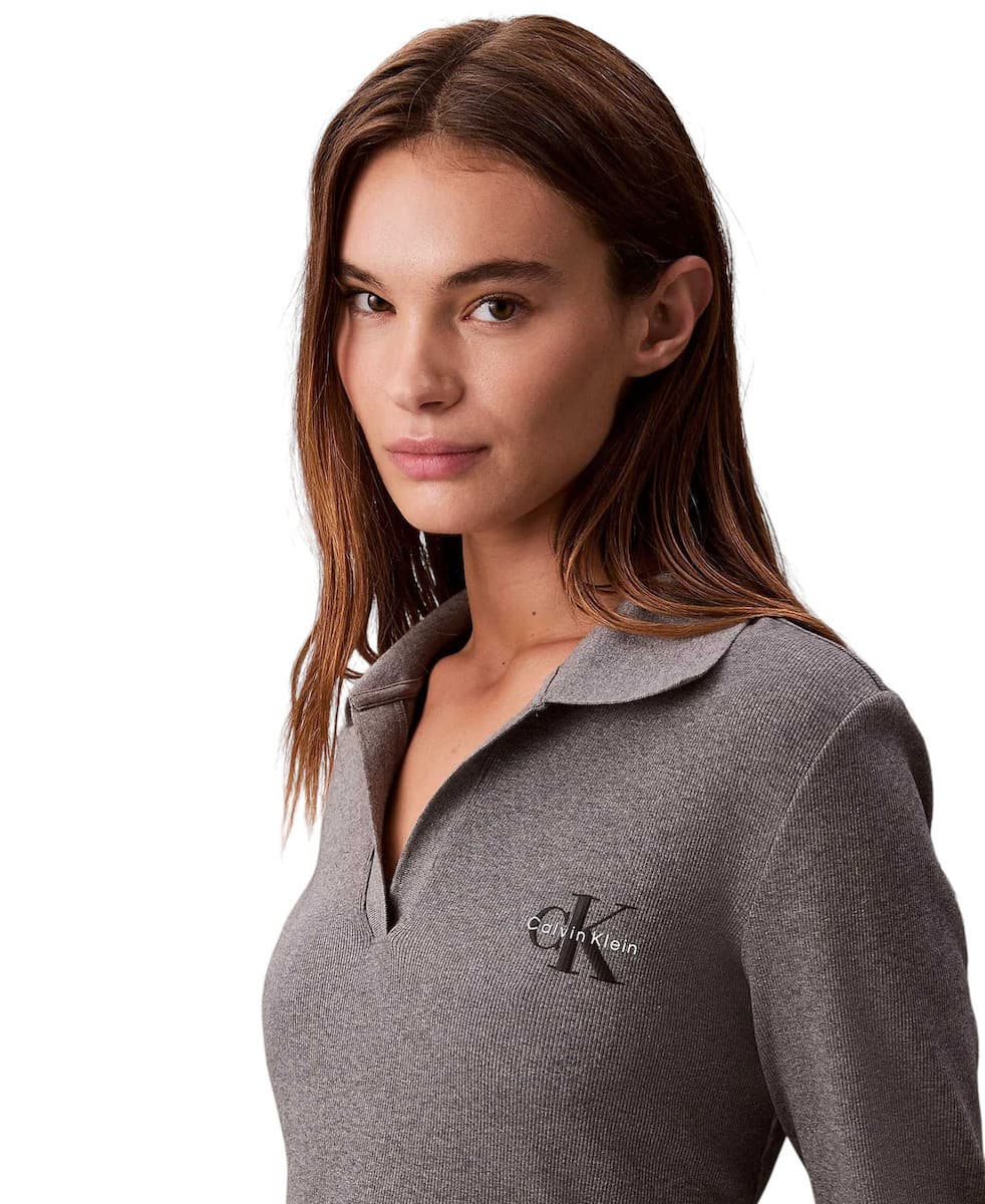 Γυναικείο Polo Φόρεμα Γκρι Calvin Klein LV047D214G-P7E
