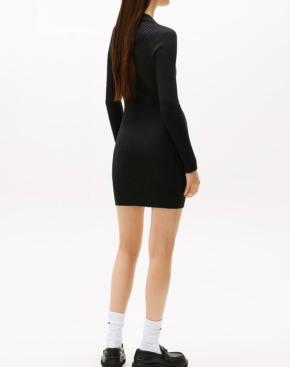 Γυναικείο Πλεκτό Φόρεμα Μαύρο Tommy Jeans DW0DW22183-BDS