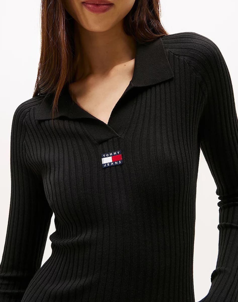 Γυναικείο Πλεκτό Φόρεμα Μαύρο Tommy Jeans DW0DW22183-BDS