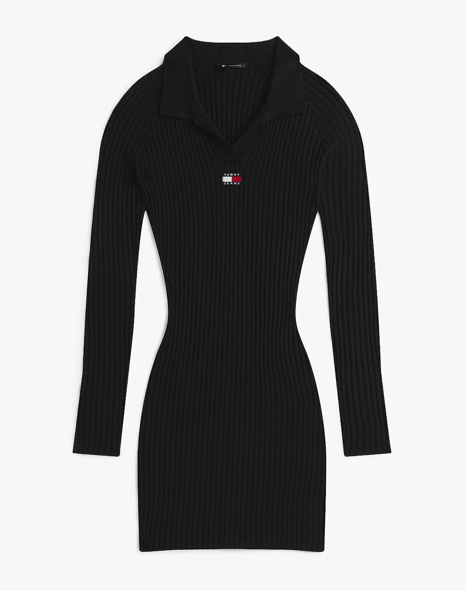 Γυναικείο Πλεκτό Φόρεμα Μαύρο Tommy Jeans DW0DW22183-BDS