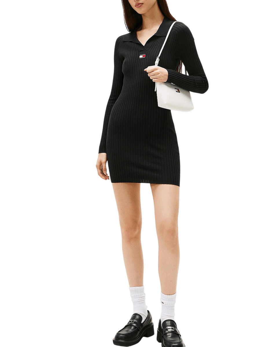 Γυναικείο Πλεκτό Φόρεμα Μαύρο Tommy Jeans DW0DW22183-BDS