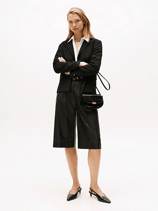 Γυναικεία Δερμάτινη Τσάντα Χιαστί Μαύρη Tommy Hilfiger AW0AW17940-BDS