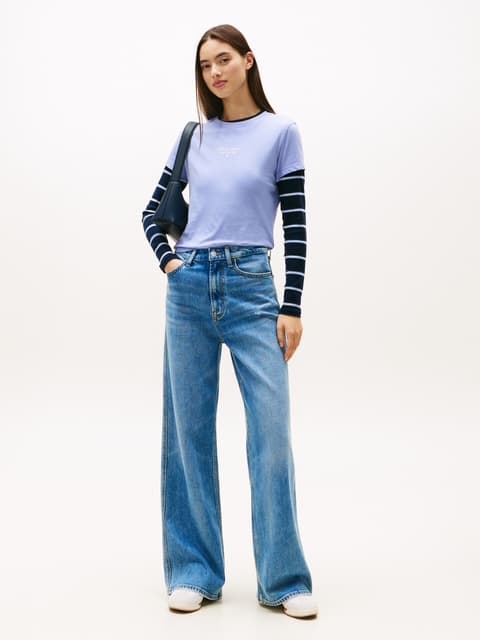 Γυναικείο T-shirt Γαλάζιο Tommy Jeans DW0DW21542-C5Z