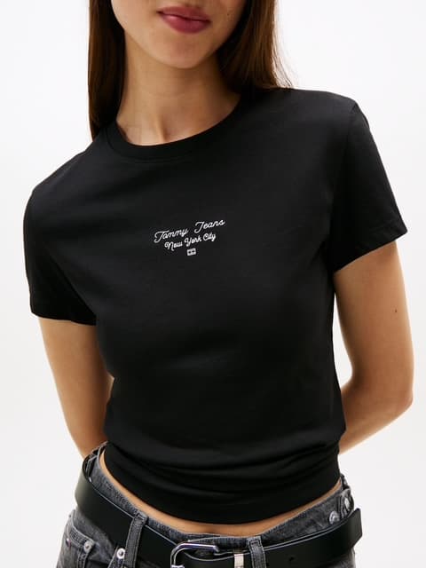 Γυναικείο T-shirt Μαύρο Tommy Jeans DW0DW21542-BDS