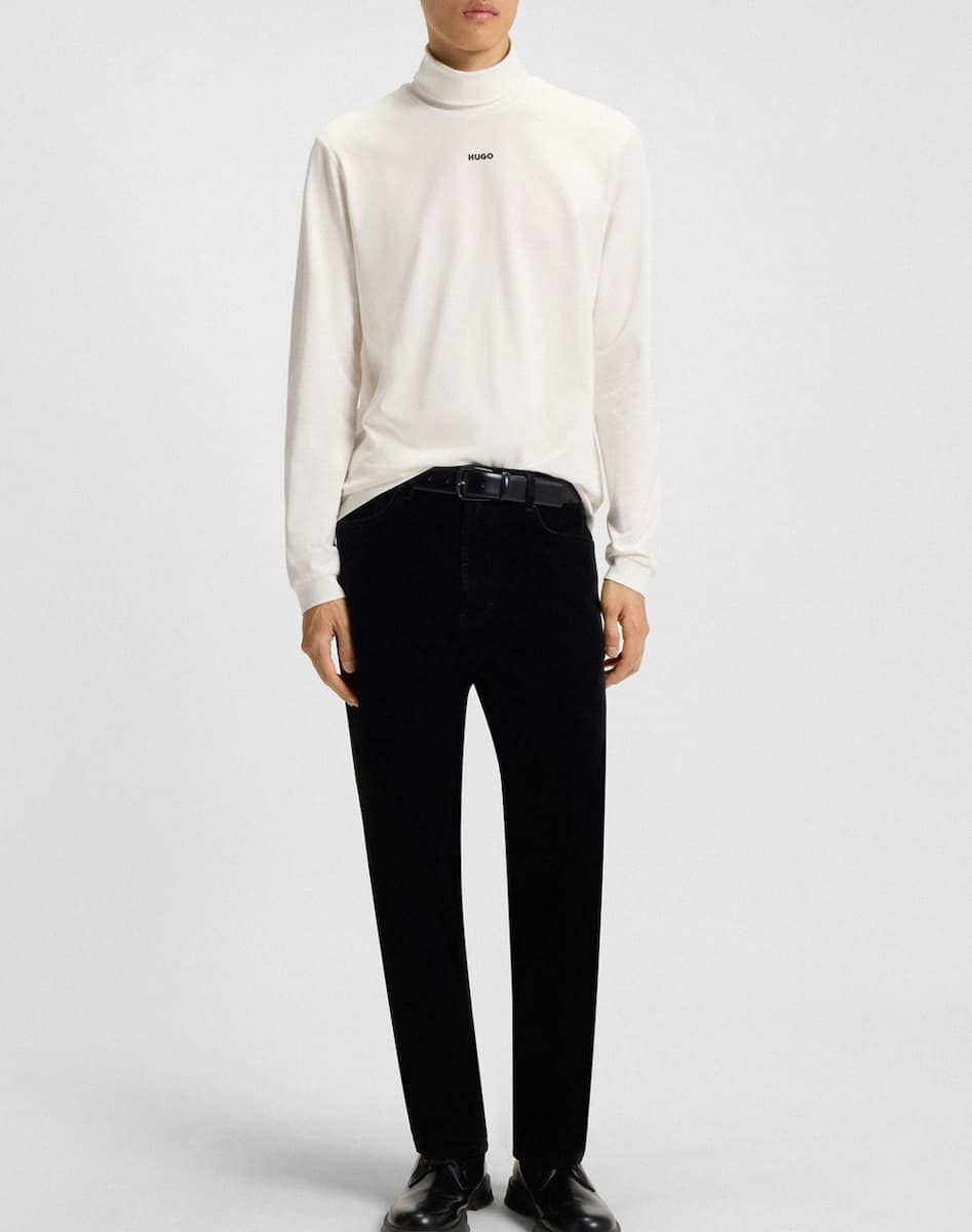 Ανδρικό Daporollo Μακρυμάνικο T-Shirt Λευκό Hugo 50547372-102