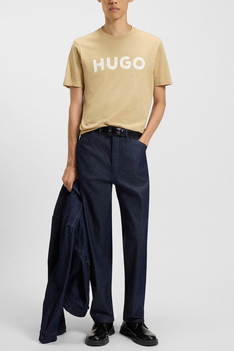 Men's T-Shirts Hugo Beige