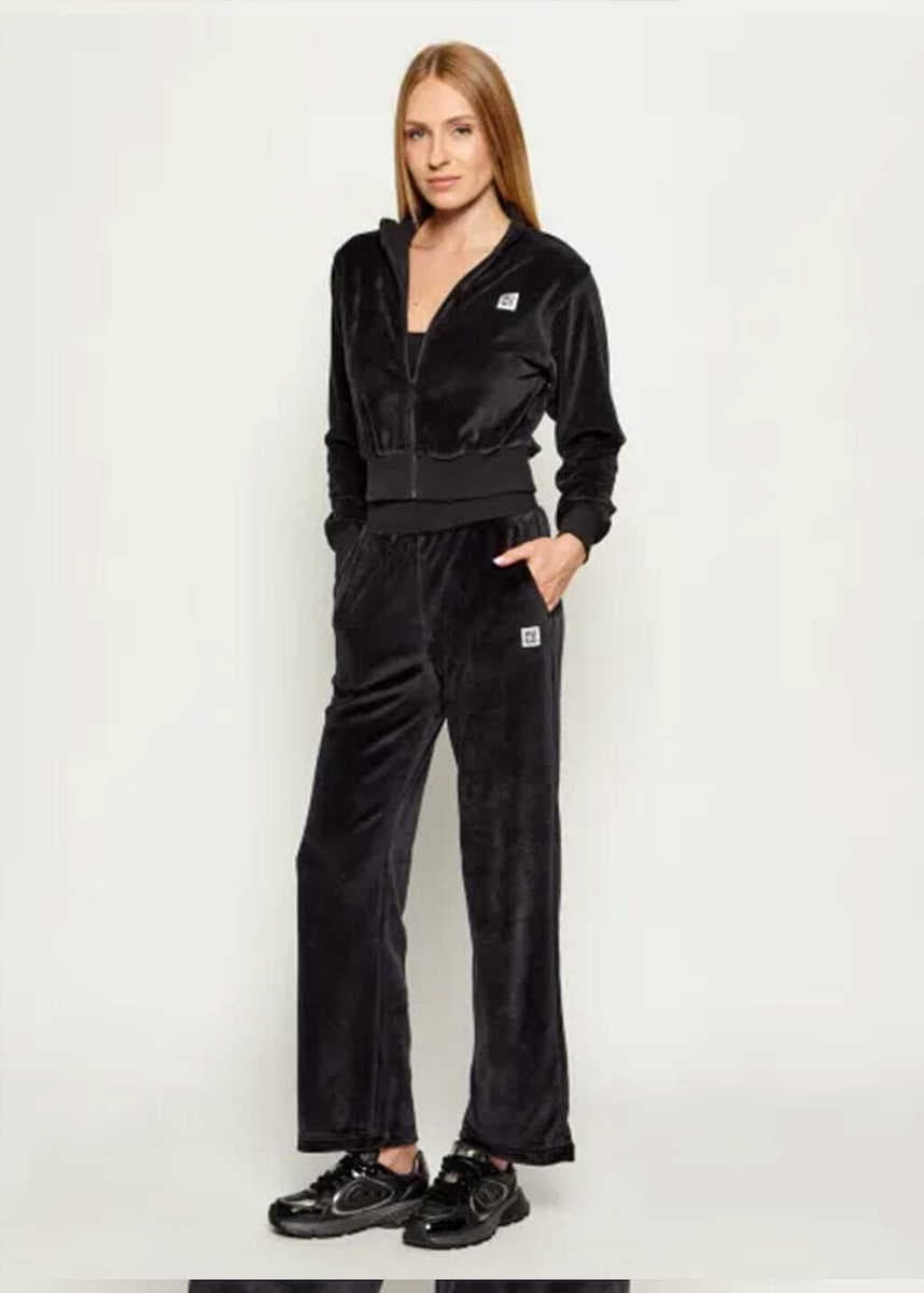 HUGO ΠΑΝΤΕΛΟΝΙ ΦΟΡΜΑ VELVET LONG PANT LOGO ΜΑΥΡΟ