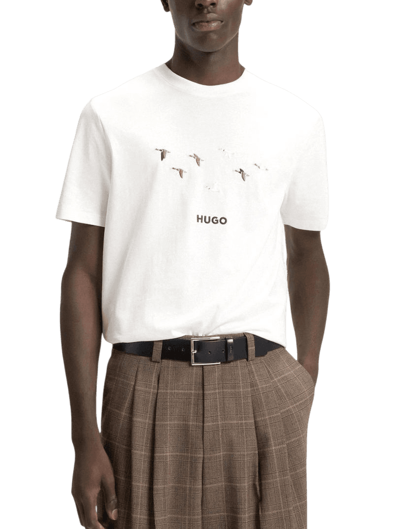 HUGO T-SHIRT DUGOLINI LOGO ΧΑΚΙ