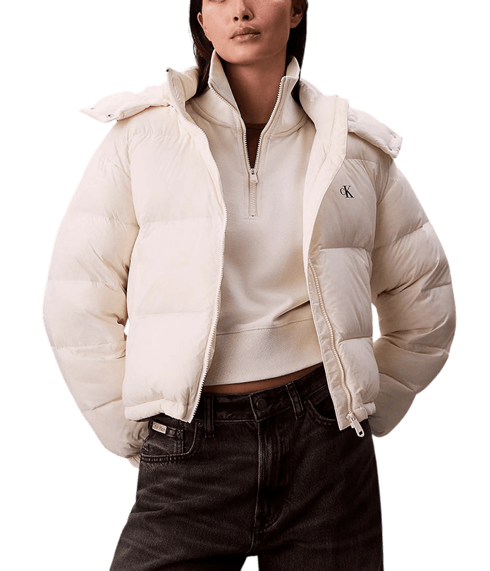Γυναικείο Puffer Μπουφάν Μπεζ Calvin Klein LV047D501G-VDV