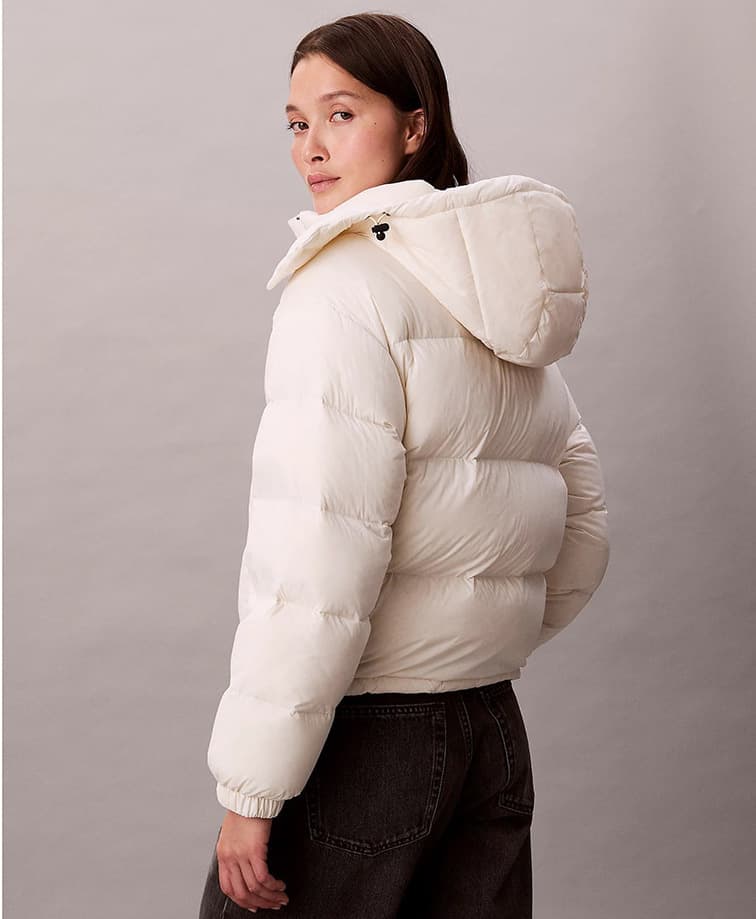 Γυναικείο Puffer Μπουφάν Μπεζ Calvin Klein LV047D501G-VDV