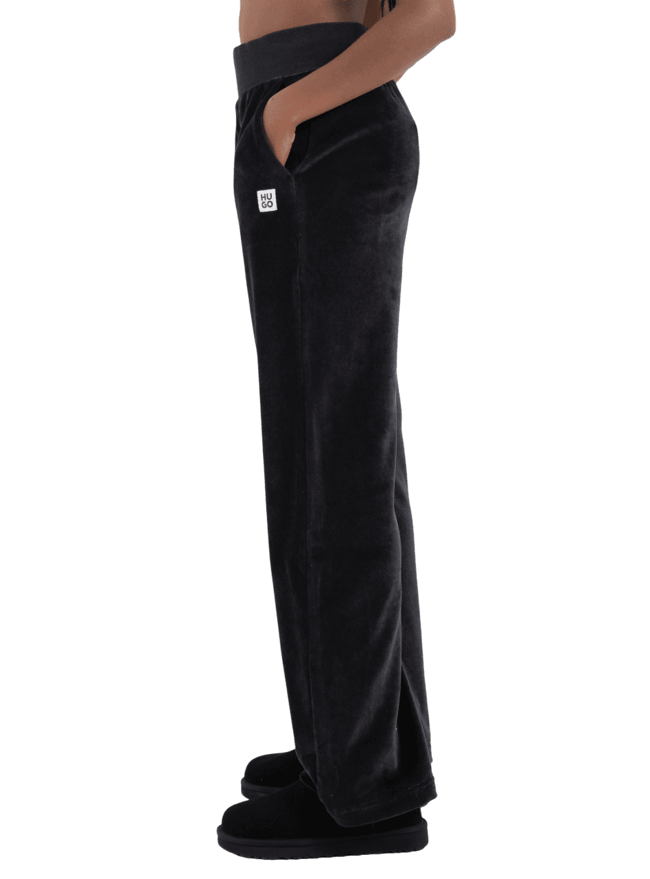HUGO ΠΑΝΤΕΛΟΝΙ ΦΟΡΜΑ VELVET LONG PANT LOGO ΜΑΥΡΟ