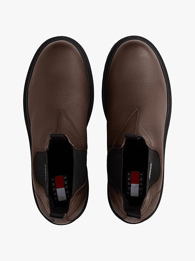Ανδρικά Δερμάτινα Chelsea Μποτάκια Καφέ Tommy Jeans EM0EM01670-GV0