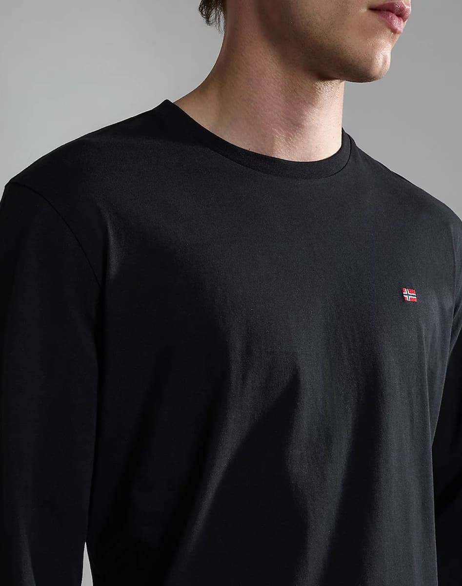 Ανδρικό Μακρυμάνικο Salis T-shirt Μαύρο Napapijri NP0A4HN7-0411