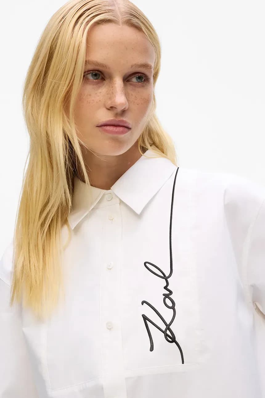Γυναικείο Signature Πουκάμισο Λευκό Karl Lagerfeld A4W11014-100 WHITE