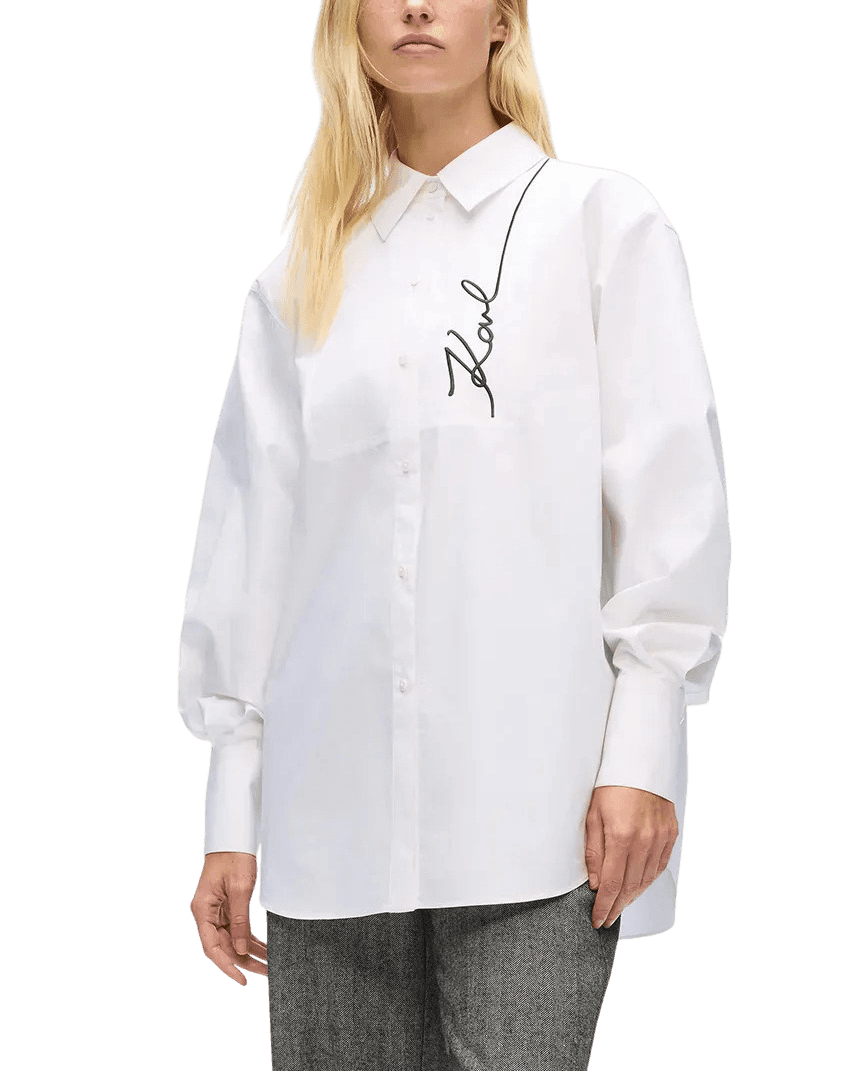 Γυναικείο Signature Πουκάμισο Λευκό Karl Lagerfeld A4W11014-100 WHITE
