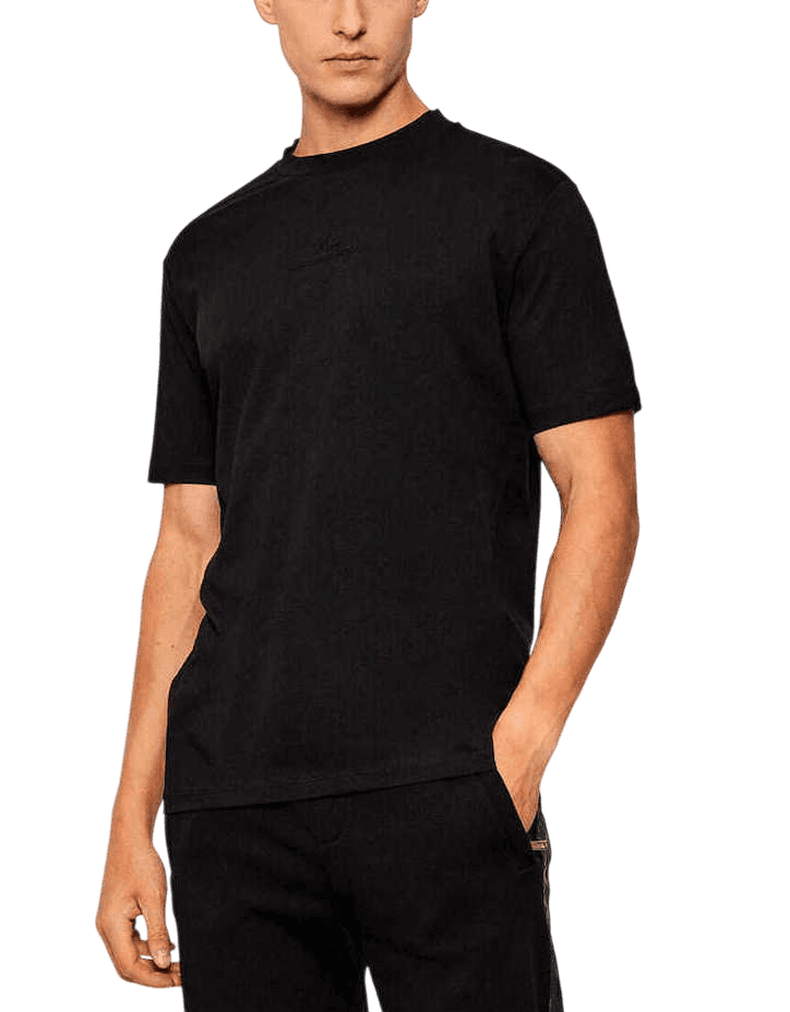 KARL LAGERFELD T-SHIRT CREW NECK LOGO ΜΑΥΡΟ