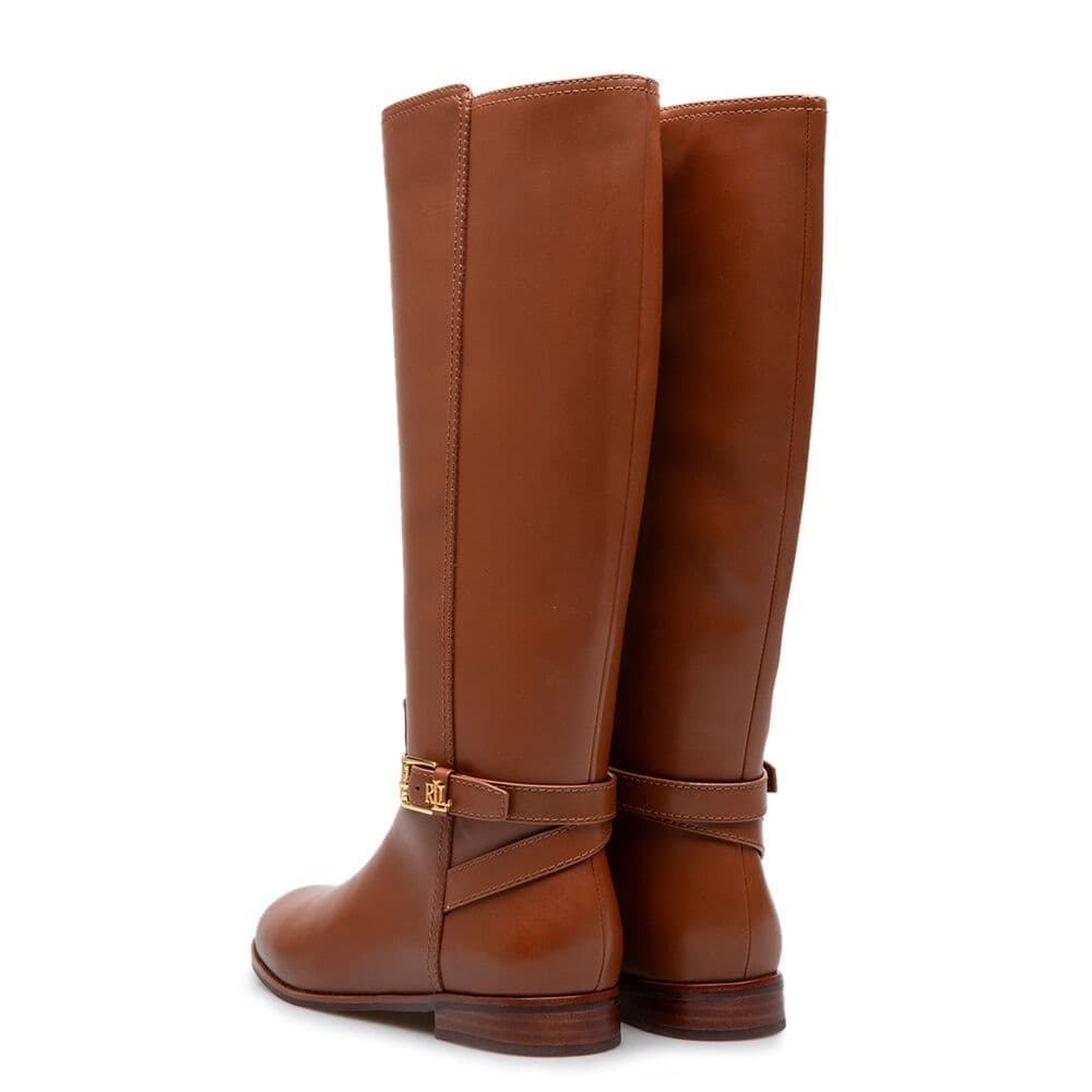 Γυναικείες Δερμάτινες Brooke II Μπότες Καφέ Ralph Lauren 802974383001-LAUREN TAN